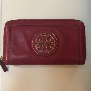 Tory Burch red leather wallet